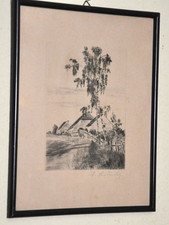 Original Radierung mit Bleistift signiert und gerahmt