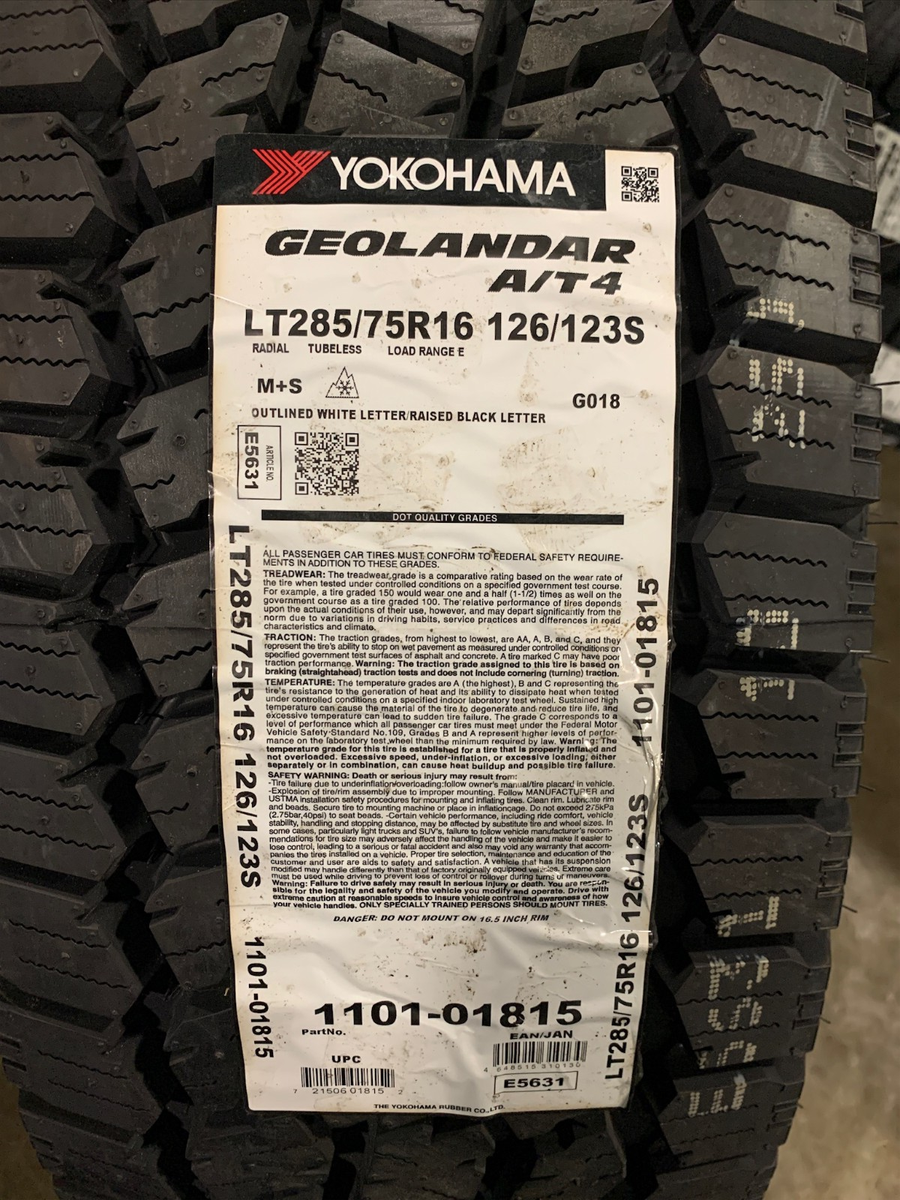 Yokohama Geolandar AT4 G018 285/75R16 Tire for sale online | eBay