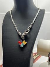 Autism Awareness Vintage Look PuzzlePiece Bracelet And Necklace Set