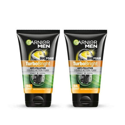 Garnier Men Face Wash Brightening & Anty Pollution Double Action 100g Pack of 2 