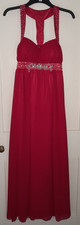 Ladies QUIZ Red Jewelled Long Evening/Party Dress Size 14