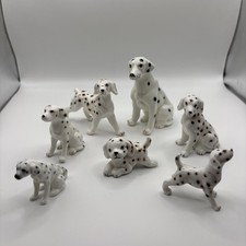 Miniature Vintage Dalmatian Dog Figurines x 7