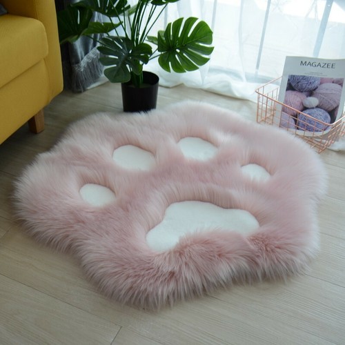 Cute Furry Cat Paw Shaggy Area Rug Carpet Floor Mat Sofa Bedside Rug Footcloth - Imagen 16 de 20
