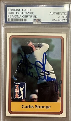 Curtis Strange Signed 1981 DONRUSS PGA Tour Rookie Card Psa/Dna Encapsulated 