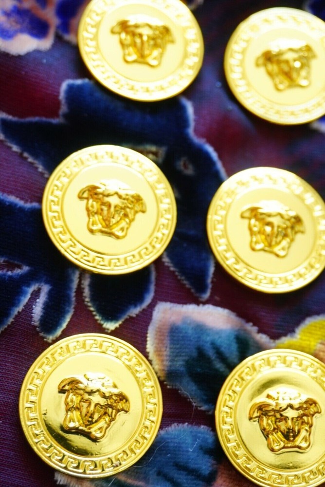 Lot of 6  Versace Buttons  size 23 mm color gold