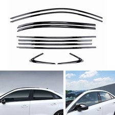 10pcs Black Titanium For 21 Audi A3 S3 Sedan Car Window Trim Strip Cover Sticker