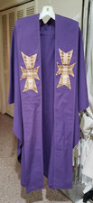 CLERGY OFFICIANT VESTMENT CHASUBLE  STOLE HANDMADE PURPLE