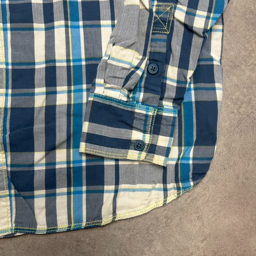 Columbia Checkered Shirt Mens Large 100% Cotton Plaid Long Sleeve Top, Blue image 5