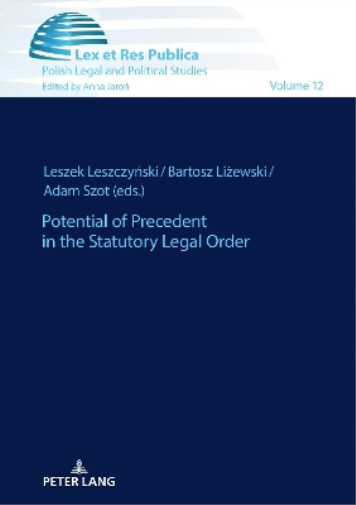 Thumbnail - Leszek Leszczyń Potential Of Precedent In The Statutory Lega