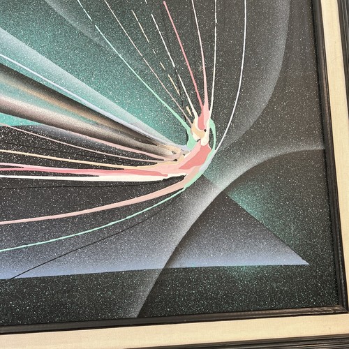 KINGSTON FUTURISMUS KUGEL ABSTRAKT GEMISCHTE MEDIEN ACRYLÖL AUF LEINWAND ILLUSIONISMUS - Bild 4 von 12