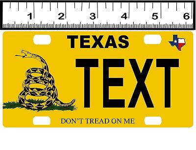 CUSTOM PERSONALIZED ALUM 2 HOLE BICYCLE STATE LICENSE PLATE-VA DON/'T TREAD ON ME