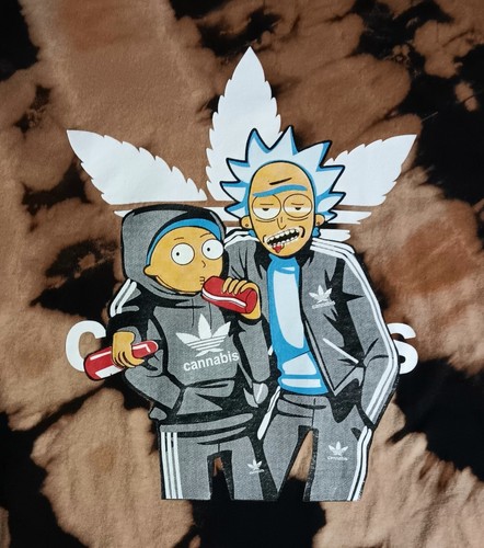 Rick Morty Marijuana tie dye t-shirt adidas cannabis jumpsuit cartoon pot ganja
