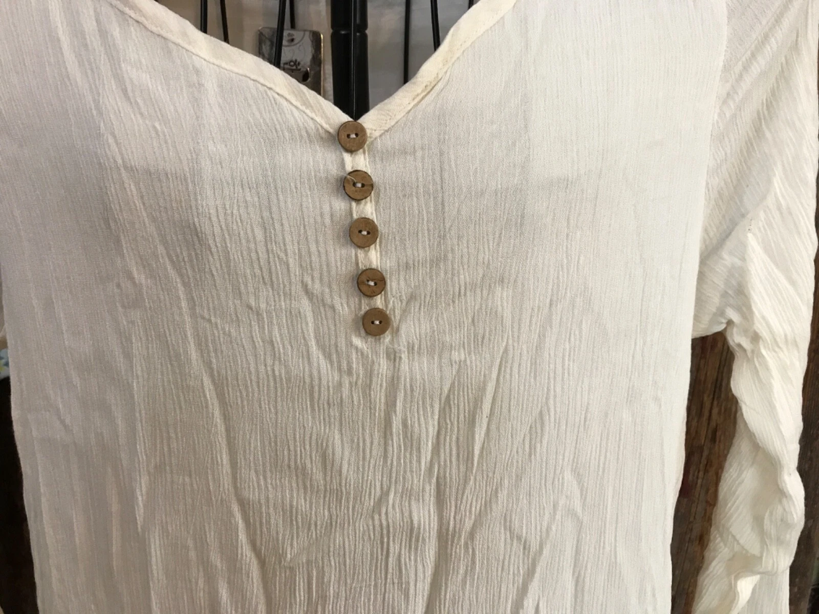 OFF WHITE Abito Hanyi Fushi maxie nuovo con etichetta doppio strato Boho tg.XL bianco sporco.....h7