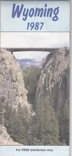 1987 Official State Issue Road Map Of Wyoming
