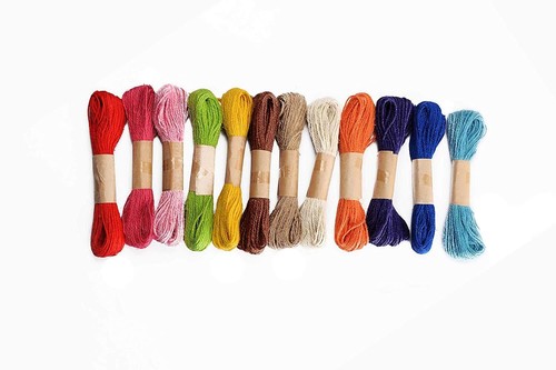 Jute Thread Twisted Rope 12 Colors for DIY Art and Craft Projects - Picture 2 of 6