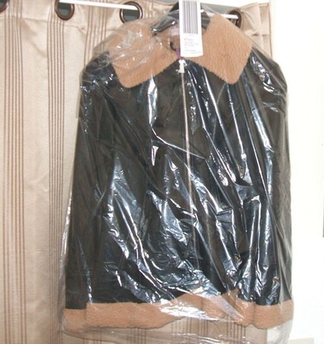 NEU - Curvy me - Modische Fake Leder mit Webpelz Jacke Mantel 48 - Bild 2 von 2