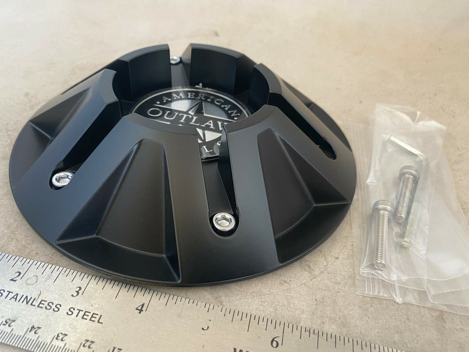 American Outlaw Gloss Black Custom Center Rim Wheel Cover Hub Cap 