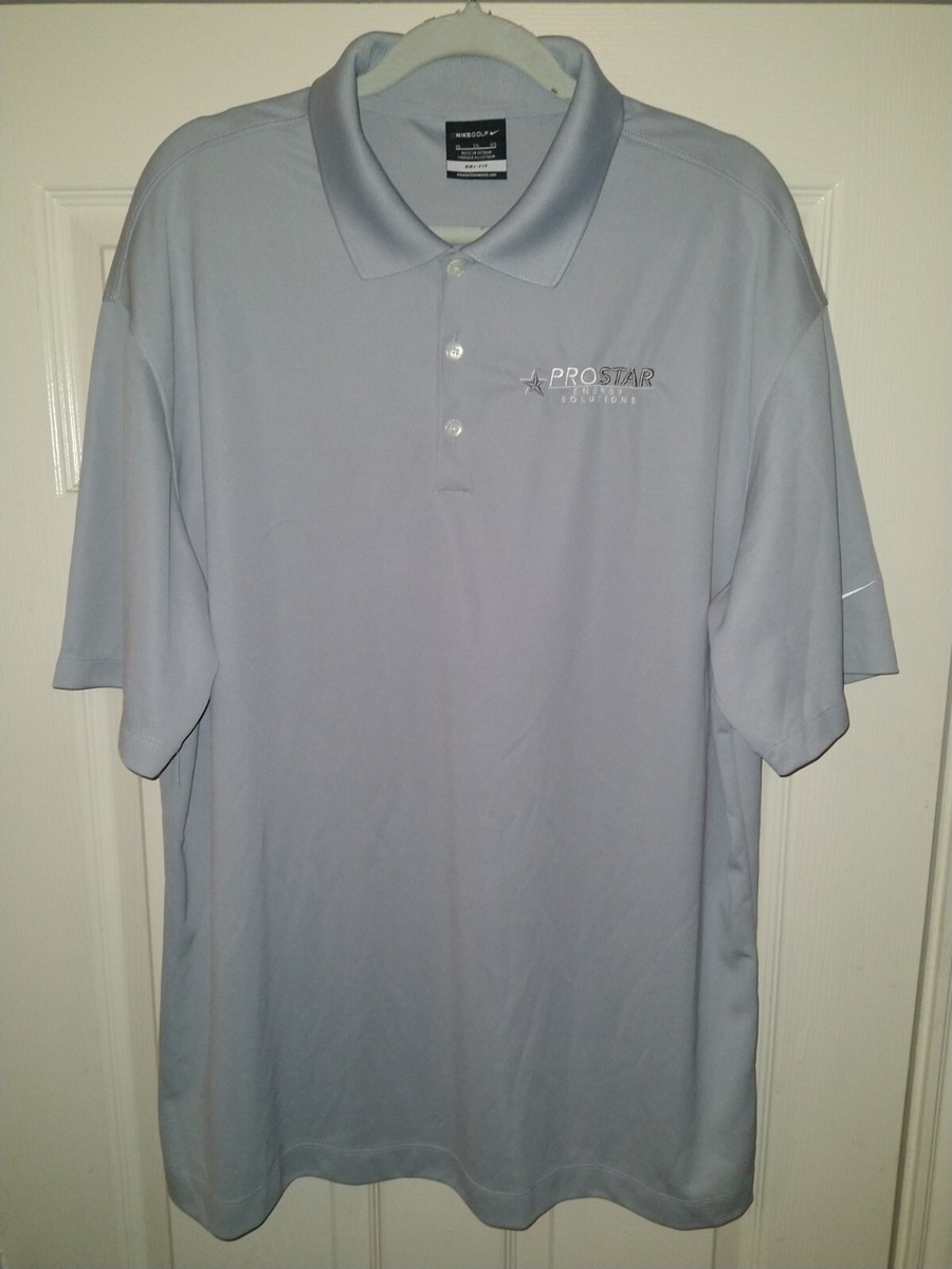 Nike Golf Dri-Fit Gray Short Sleeve Polo Shirt Men's XL Prostar Energy Solutions