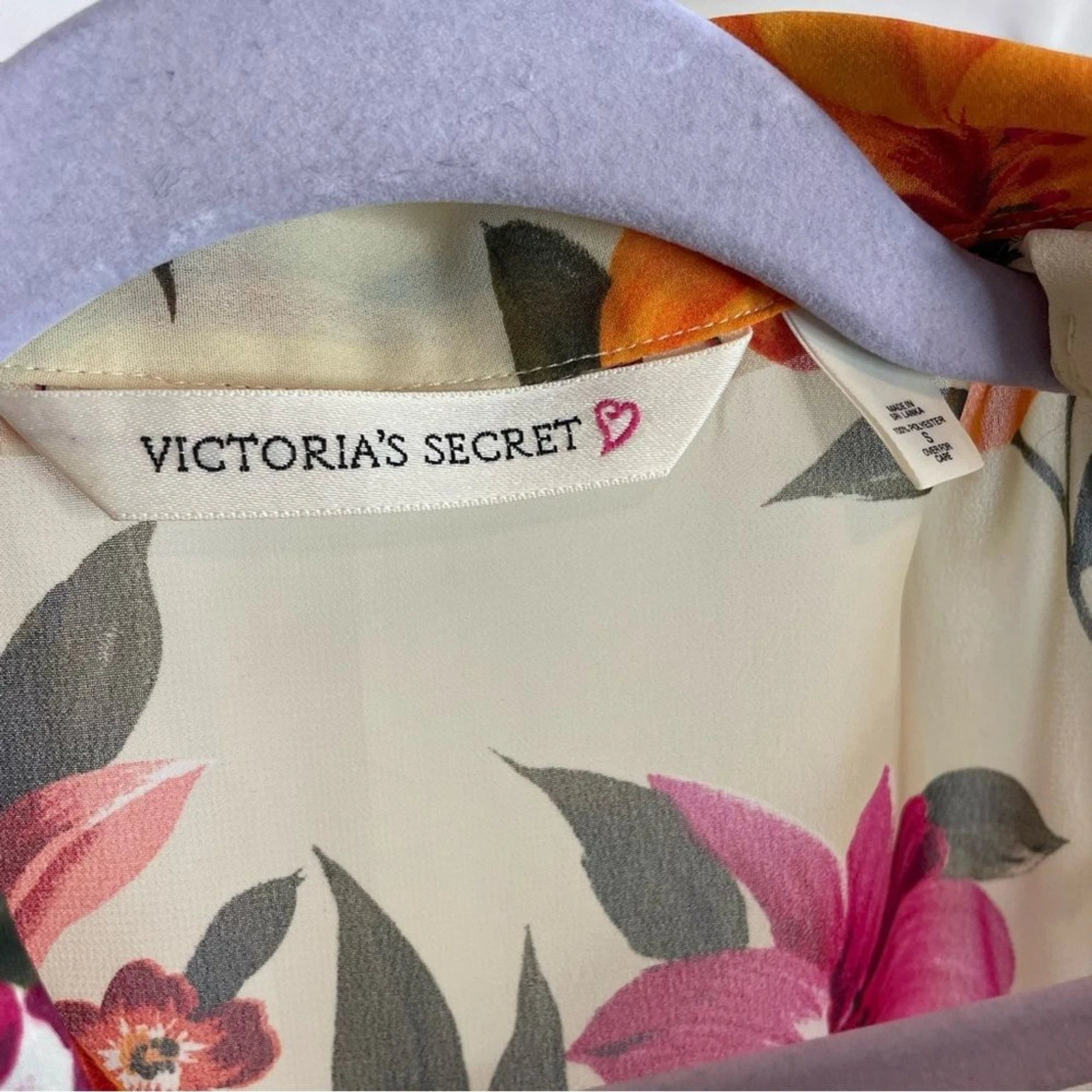 UNDERCOVER Abito vintage Victoria's Secret con bottoni trasparente floreale tropicale