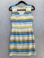 Banana Republic Women's Sleeveless Striped Dress 4P Petite VNeck Lined