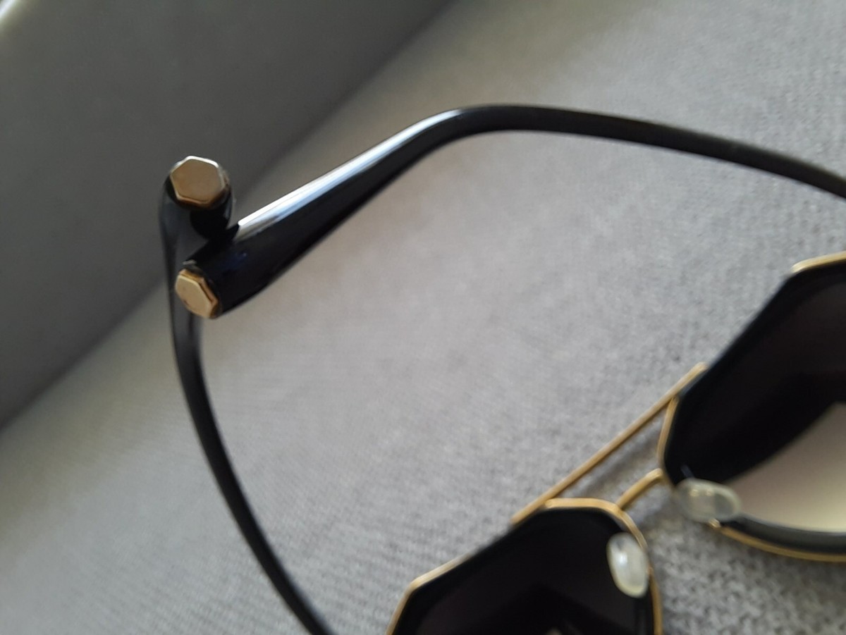 LINDA FARROW Aviator Sunglasses Black Gold Matthew  display picture 1