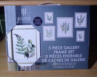 Isaac Jacobs Bilderrahmen 5x Galerierahmen Set verpackt weiß & gold Hochzeit Geschenk