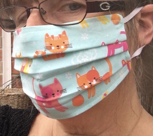 100% Cotton Homemade Face Mask Adult, Petite Adult, Teenager/child Bright Scales - Picture 2 of 5