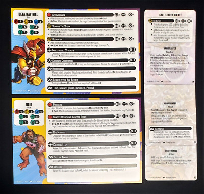 Marvel Crisis Protocol Beta Ray Bill and Ulik ONLY Rules Tactic Cards NO Minis