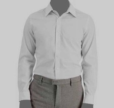  76 Nick Graham Men's White Modern Long-Sleeve Stretch Dress Shirt 15.5 32/33