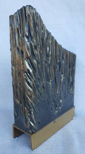 Vaso acciaio intagliato vintage brutalista arte moderna scultura artista firmato Kerr - Foto 4 di 12