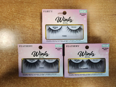 3 Pack Combo: Ardell Winks So Lit (2) & Bossy (1) False Eyelashes  (6E-2796)