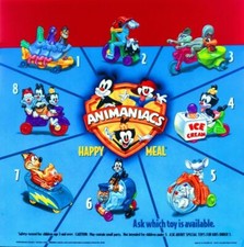 1993 ANIMANIACS MCDONALD'S HAPPY MEAL TOYS - U - PICK