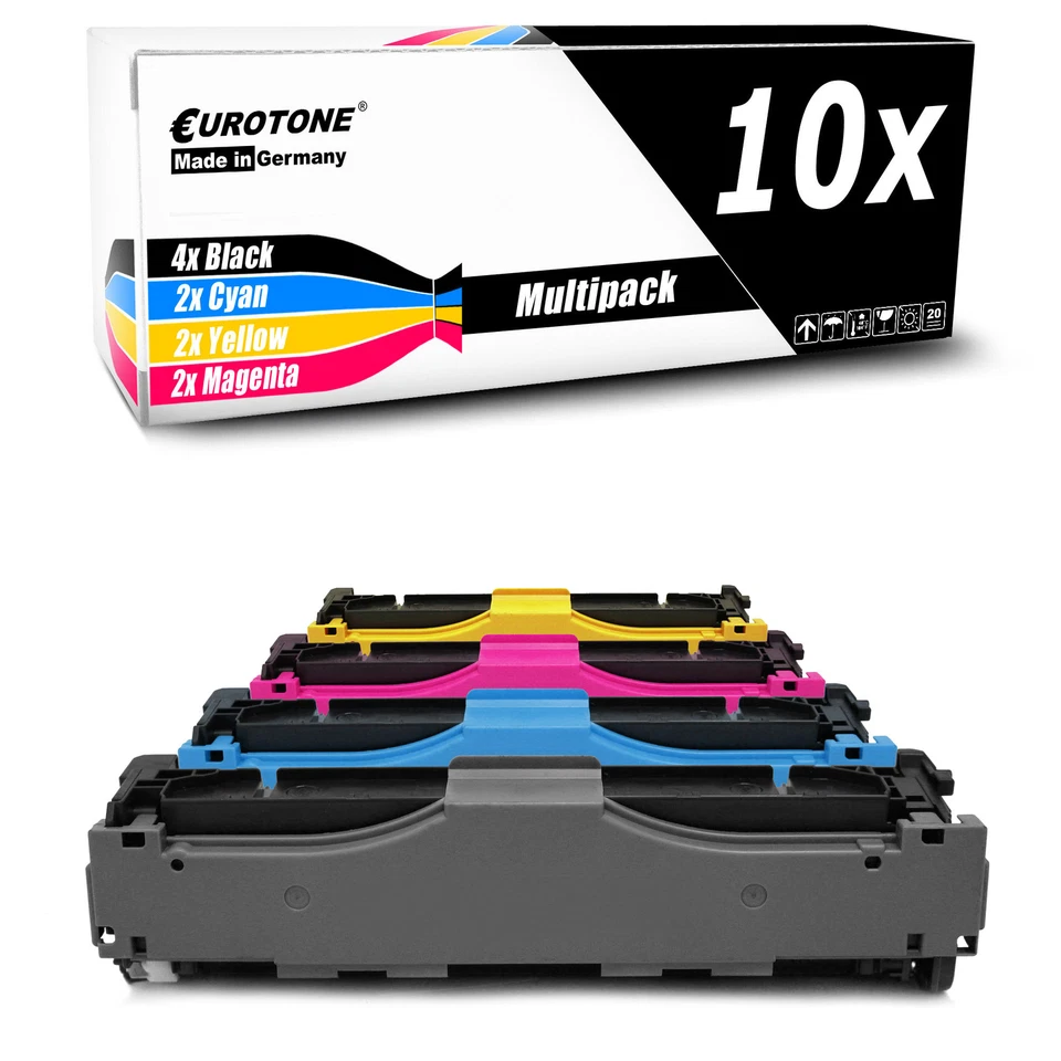 EUROTONE 10x Patrone ersetzt Canon EP-718 CRG-718BK CRG-718C CRG-718M CRG-718Y