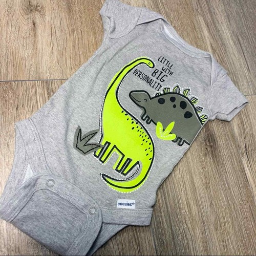 Conjunto de 4 piezas Onesie y pantalones Gerber Organics 0-3M dinosaurio infantil verde - Imagen 2 de 9