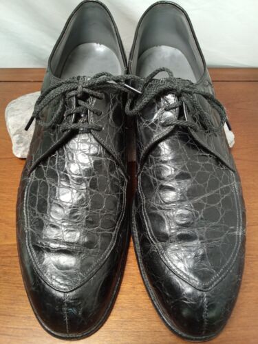 Bostonians Vtg Danny Murray Men's Sz. 10.5 C/A or 10M Crocodile Oxfords USA - Picture 3 of 13