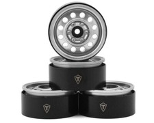 Treal Hobby Type I 1.9 Vintage 12-hole Beadlock Wheels Silver Treal Hobby Type I 1.9 Vintage 12-hole Beadlock Wheels Silver