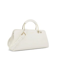 Smooth Finish Small Recycled Vegan Convertible Crossbody Tote Bag Coconut Cream