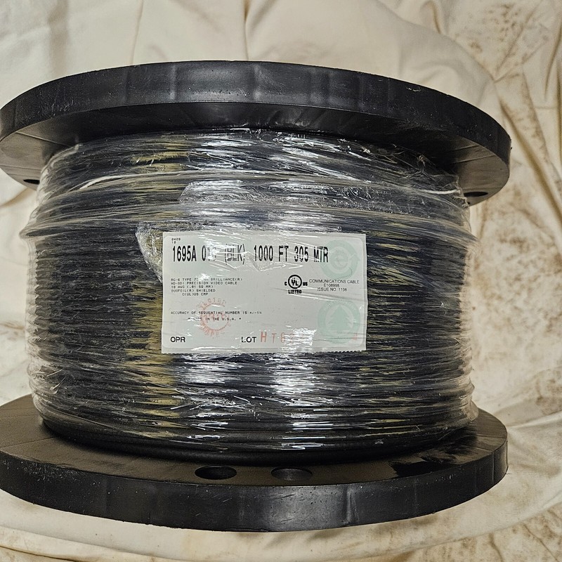 Belden 1695A SDI/HDTV Coaxial Cable 1000ft Black