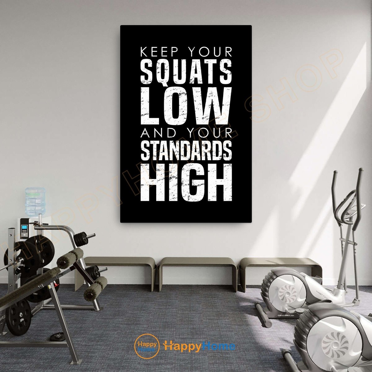 Gym Quote Wall Art Keep Your Squats Low Workout Room Fitness Home Gym  Decor-P940