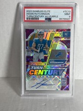 2022 DONRUSS ELITE AIDAN HUTCHINSON TURN OF THE CENTURY AUTO /49 PURPLE RC PSA 9