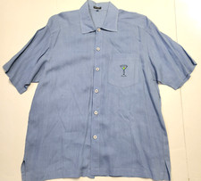 MARC BAXIS Short Sleeve Button Shirt 100% LINEN Men's X-LARGE XL Blue USA MADE