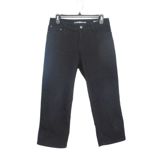 Croft Barrow Capri Jeans Damen 4 schwarz Mid Rise Stretch Denim klassische Passform 30W