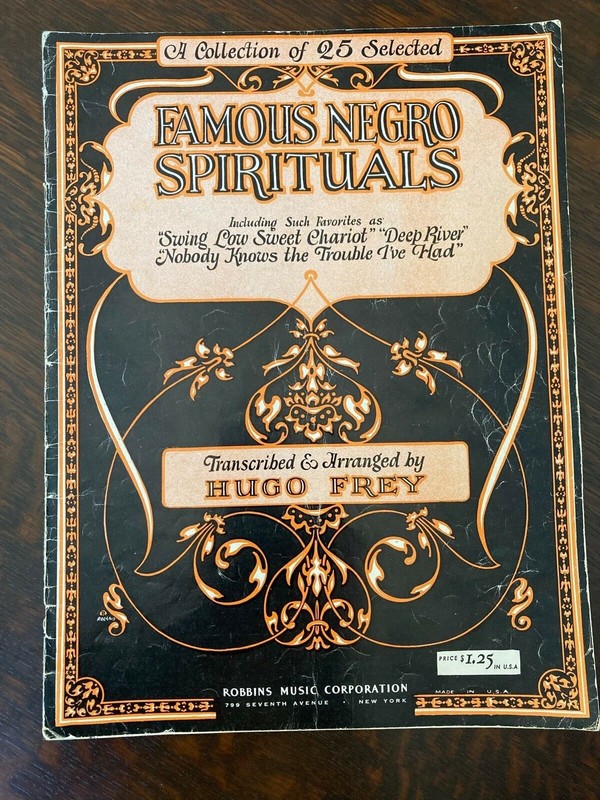 FAMOUS NEGRO SPIRITUALS BY HUGO FFREY (1929, 25 PIECES OF SHEET MUSIC)