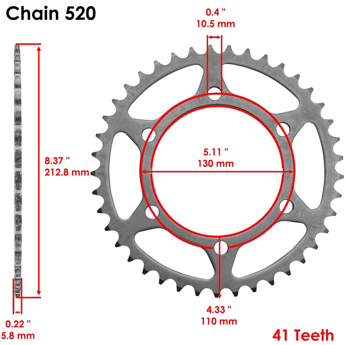 Red Drive Chain And Sprocket Kit for Kawasaki Ninja 500 EX500 1987