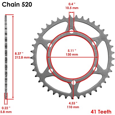 Red Drive Chain And Sprocket Kit for Kawasaki Ninja 500 EX500 1987