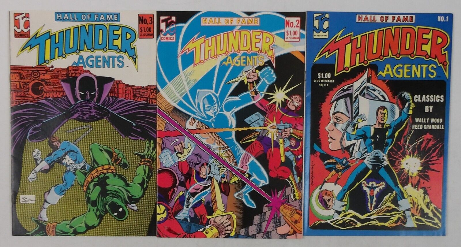 Hall of Fame T.H.U.N.D.E.R. Agents #1-3 VF complete series Wally Wood Thunder 2