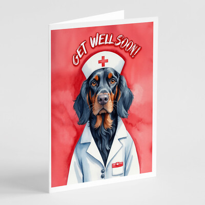 Gordon Setter Get Well Soon Greeting Cards Envelopes Pack of 8 DAC8139GCA7P