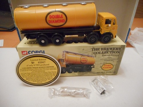 Corgi Brewery Coll 24302 Leyland Cylindrical Double Diamond+Mir +Fig+Ltd Ed+Box - 第 1/9 張圖片