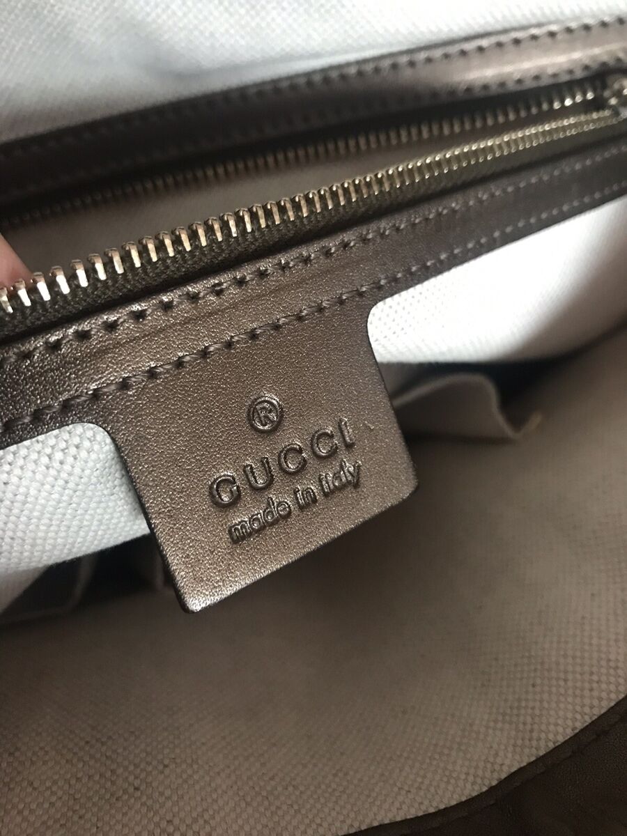 Gucci Guccissima Leather Bag Satchel In Brown Embossed Used Gucci Guccissima Leather Bag Satchel In Brown Embossed Used