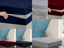 Zippered Fitted Sheet 16 inch Deep Pocket 6 Side Cover Soft Microfiber OEKO-TEX